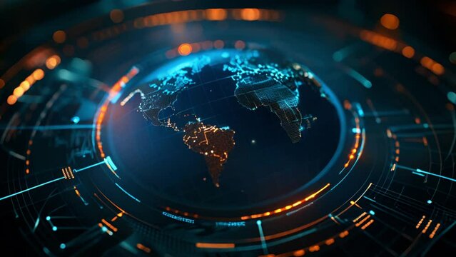abstract globe and forex trading graph and candlestick chart suitable for financial investment concept Generative AI 