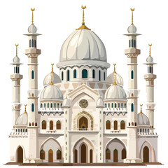 Fototapeta na wymiar Mosque illustration vector for moeslim isolated W