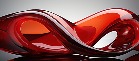 Glossy crimson and grey forms aligning Red Curve,