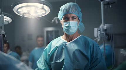 Surgeon doctor adult man in a hospital - Ai generated