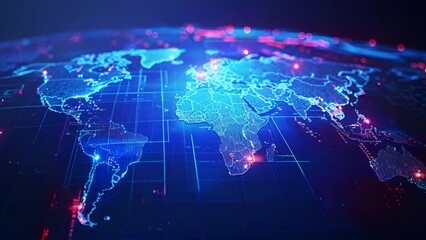 abstract world map electronic concept Generative AI  - Powered by Adobe