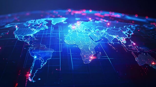 abstract world map electronic concept Generative AI 