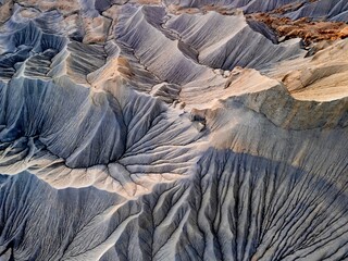 Canyons and ridges drone photo. Alluvial fans from above. Moab. Hanksville. Utah. USA