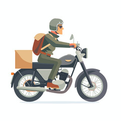 Obraz na płótnie Canvas Shipping fast delivery man riding motorcycle icon
