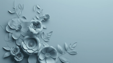 white flower on blue background