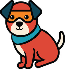 cute little dog with ski mask 