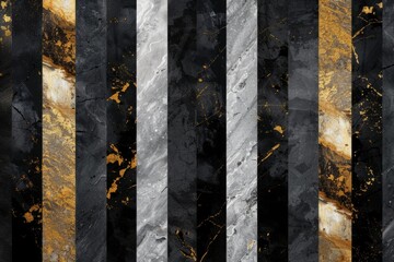 a black background with gold and silver stripes Generative AI