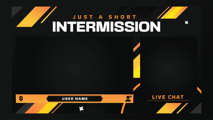 Stream overlay intermission screen design gold black for streamers and gamers