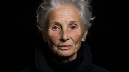 Elderly woman portrait on world senior citizens day. international older persons celebration