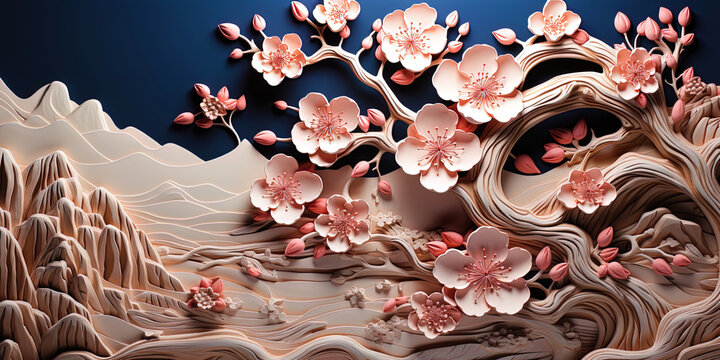 The gross and uneven texture of Sakura, like carved patterns on ancient scrolls of a