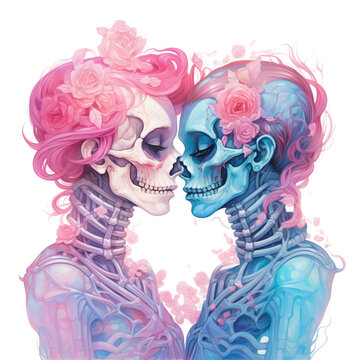 colorful skull illustration
