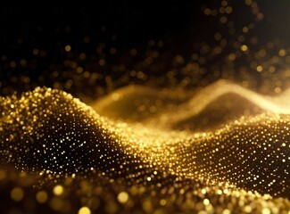 Golden holiday lights card design background