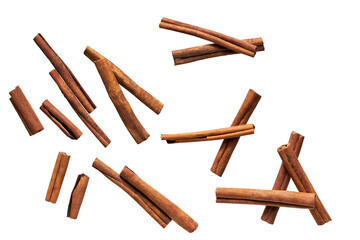 cinnamon sticks isolated on white background.