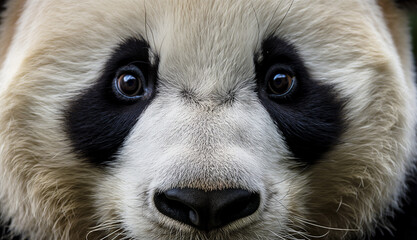 Panda face close up. Generative AI