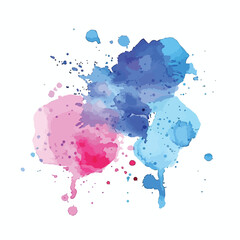 Vector watercolor stains isolated White backgroun