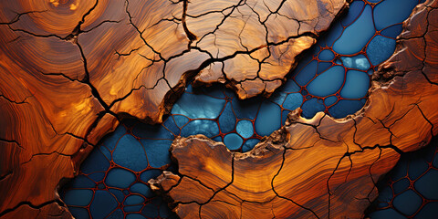 Thin and elegant veins on Puert wood, like stained glass windows in the cathedrals of natur - obrazy, fototapety, plakaty