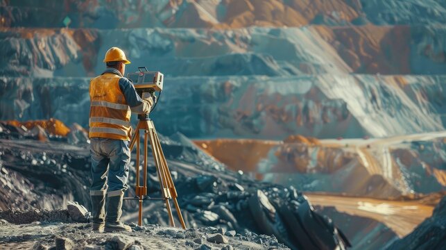 copper mine worker open pit Mine Surveying