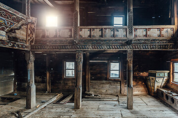 Old abandoned wooden mosque in Ajara, Georgia