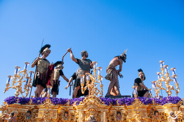paso de misterio de la hermandad de las cigarreras en la semana santa de Sevilla, España