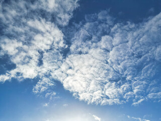 High Angle View of Winter Sky and Clouds over City of England UK