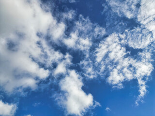 Fototapeta premium High Angle View of Winter Sky and Clouds over City of England UK