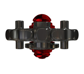 Metal abstract shape, 3d render © neurostructure