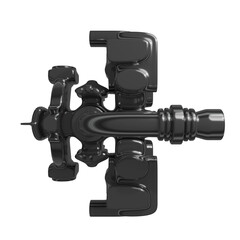 Metal abstract shape, 3d render