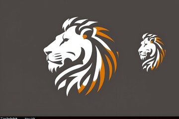  lion simple flat logo, minimalism graphic design,