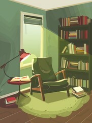 Cozy Reading Space in Modern Office Generative AI