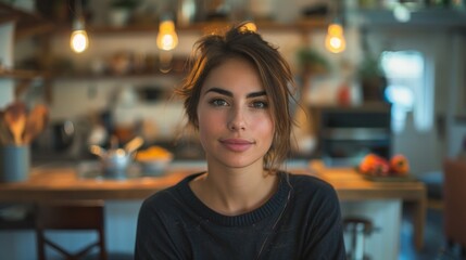 Woman Chef Pondering Culinary Creation Generative AI