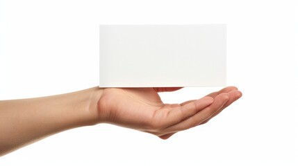 Obraz premium Hand holding paper isolated on white