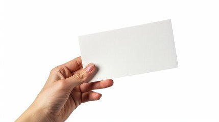 Obraz premium Hand holding paper isolated on white