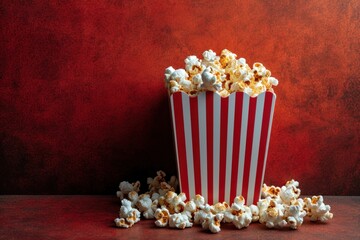 Seductive Popcorn: Beauty on a Red Background