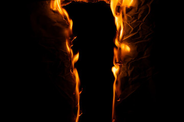 burning paper, glowing edge of paper