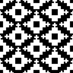 Seamless pattern. Figures ornament. Tribal wallpaper. Ethnical folk image. Tribe motif. Ancient mosaic. Digital paper for web design, textile print. Ethnic embroidery background. Vector artwork.