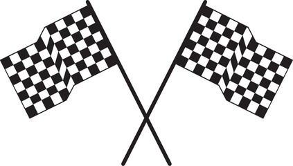 two crossed Checkered Flag Racing flag vector