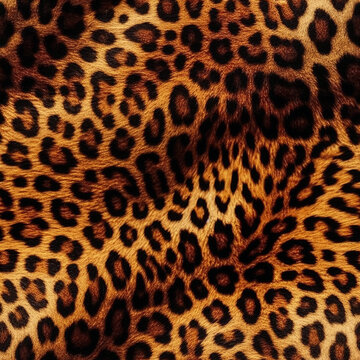 Leopard fur texture seamless pattern background. Generative ai