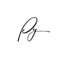 Initial wedding monogram logo template