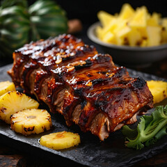 Hawaiian BBQ Ribs with Pineapple Glaze - Tropical Grilled Delight
