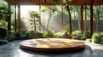 Fototapeta premium Wooden Table Among Trees