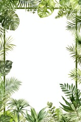 Frame of green leaves, vegetables, flowers space for Text