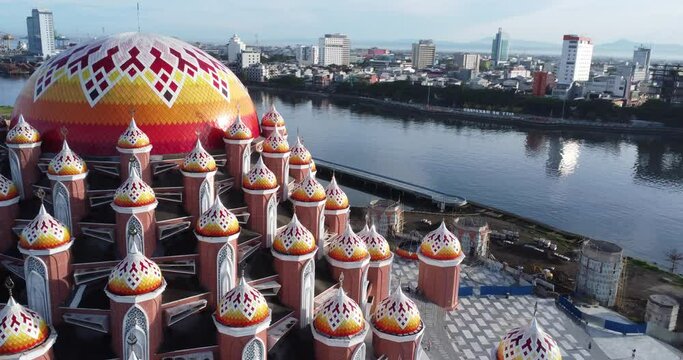 The Dome 99 Asmaul Husna Mosque is a mosque located in Makassar, Indonesia. Currently it is the newest icon in the province of South Sulawesi. In Makassar, Indonesia - 22 November 2022
