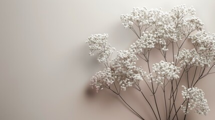 Vase of White Flowers on Table