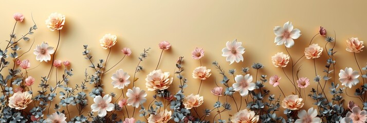 Assorted Flowers Adorning Wall