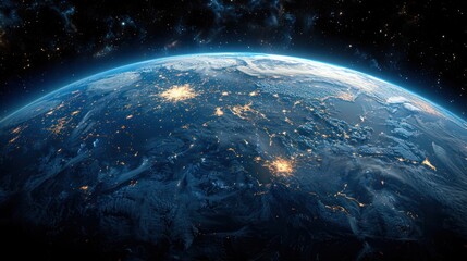 Earth Viewed From Space at Night