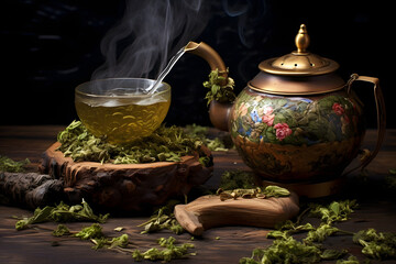 Tea ceremony, having a tea ceremony, drinking tea
