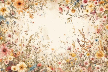 Frame of green leaves, vegetables, flowers space for Text