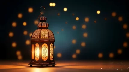Foto op Plexiglas Ramadan Kareem background with arabic lantern and bokeh lights © shameem