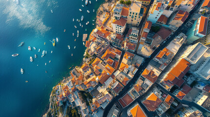 Arial view of a Mediterranean city