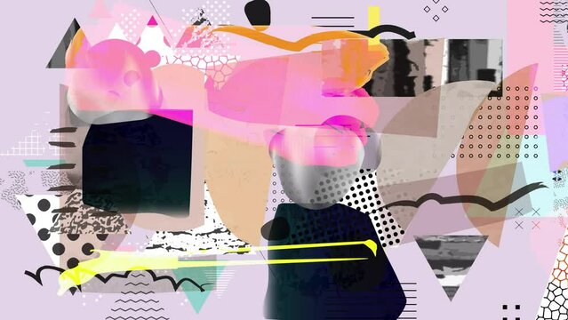 Different textures collage. Colorful abstract design, creative slideshow background.